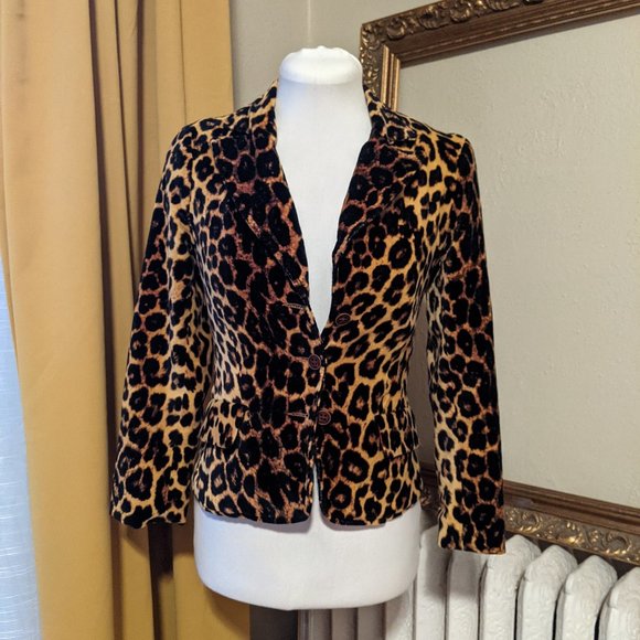 Lucky Brand Jackets & Blazers - Lucky Brand Velvet Leopard Blazer